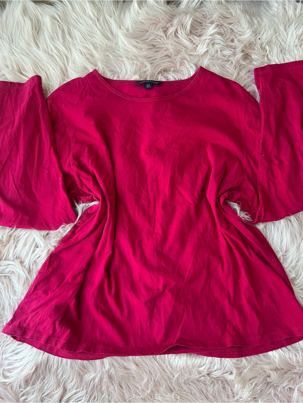 Lands' End Women's Long-Sleeve Scoop Neck Top XL